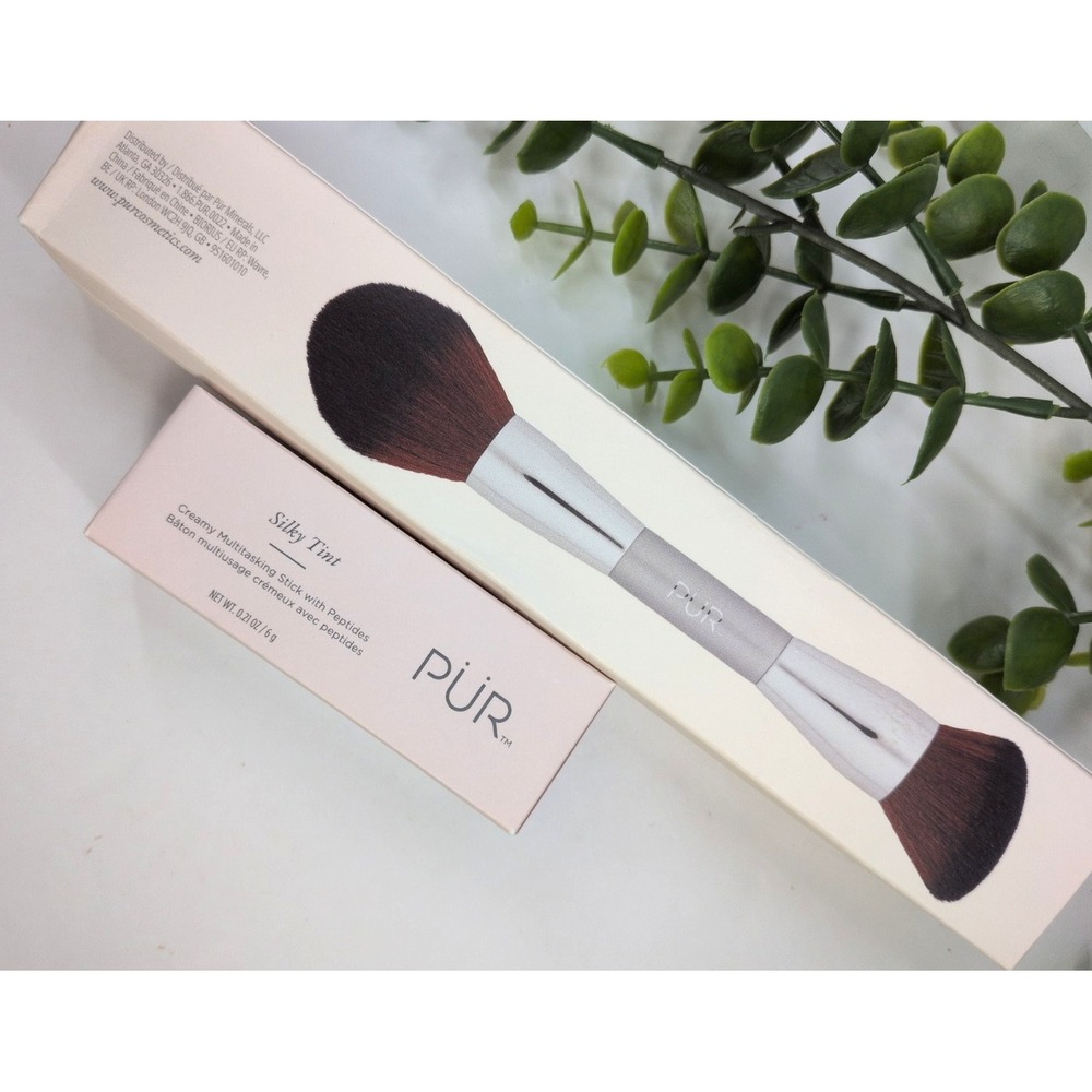 NIB LOT 2🌸PUR Silky Tint SPARKLING ROSE Stick 2-in-1 Foundation Finishing Brush